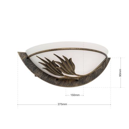 Applique FLEUR 1xE14/60W/230V bronzo