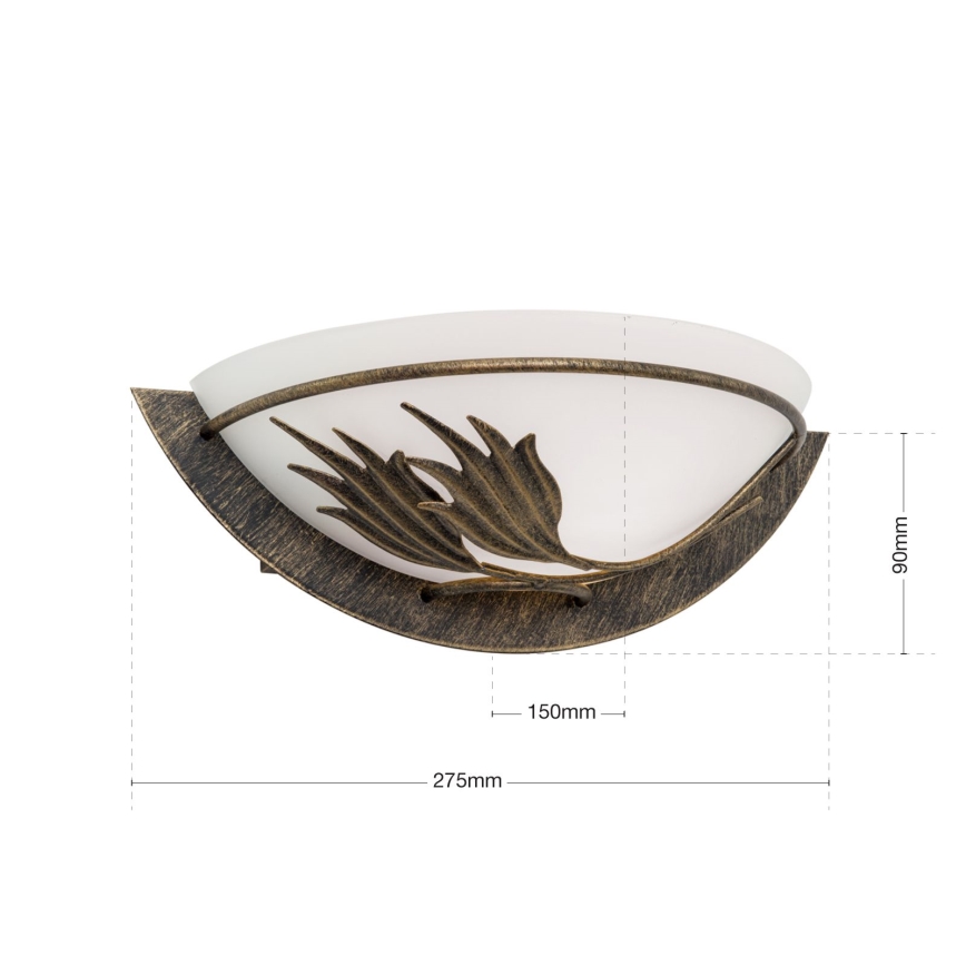 Applique FLEUR 1xE14/60W/230V bronzo