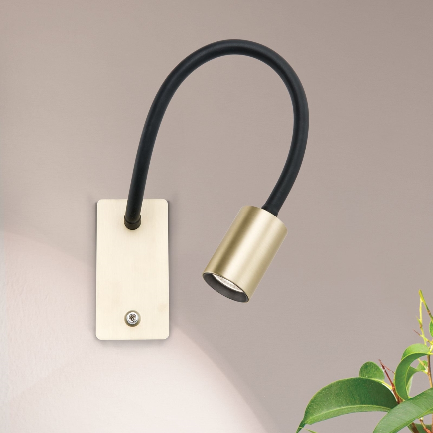 LED Lampada flessibile da parete piccola KURT LED/5W/230V oro
