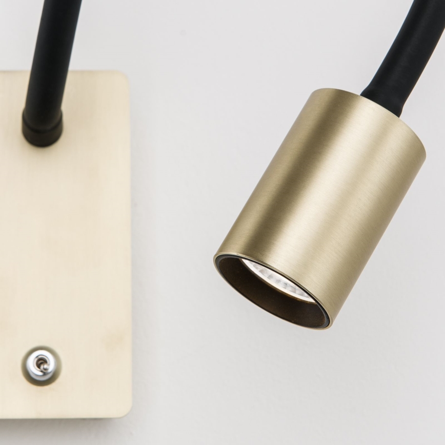 LED Lampada flessibile da parete piccola KURT LED/5W/230V oro