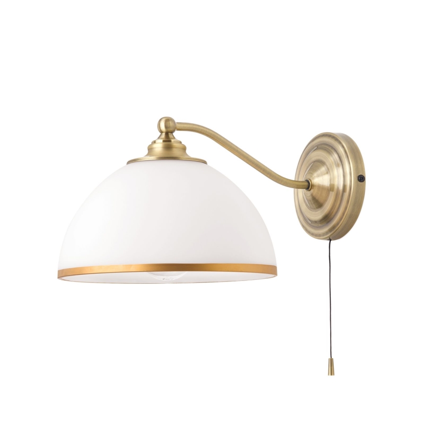 Applique OLD LAMP 1xE27/40W/230V bianco/ottone