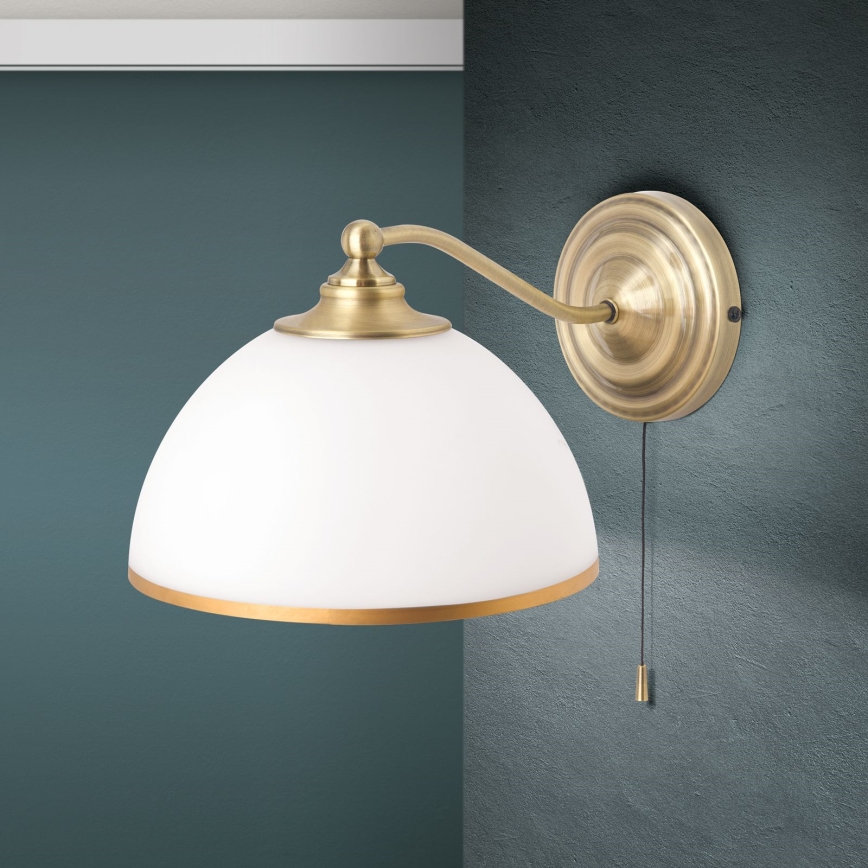 Applique OLD LAMP 1xE27/40W/230V bianco/ottone