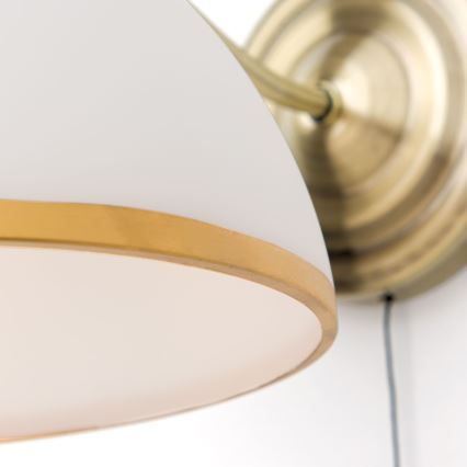 Applique OLD LAMP 1xE27/40W/230V bianco/ottone