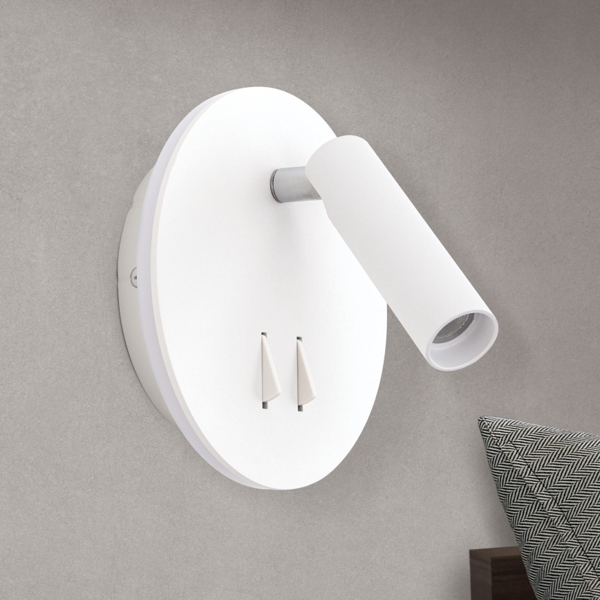 Luce Spot da parete a LED LENNY LED/6W/230V + LED/3W bianco