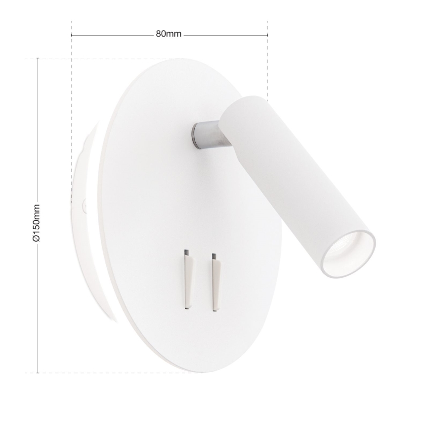 Luce Spot da parete a LED LENNY LED/6W/230V + LED/3W bianco