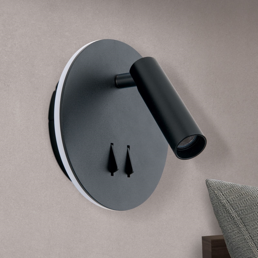 Luce Spot da parete a LED LENNY LED/6W/230V + LED/3W nero
