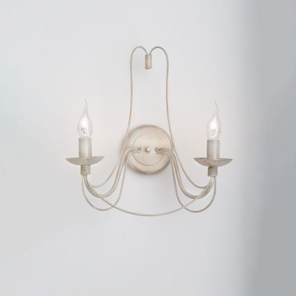 Applique VELA 2xE14/40W/230V bianco/oro/patina