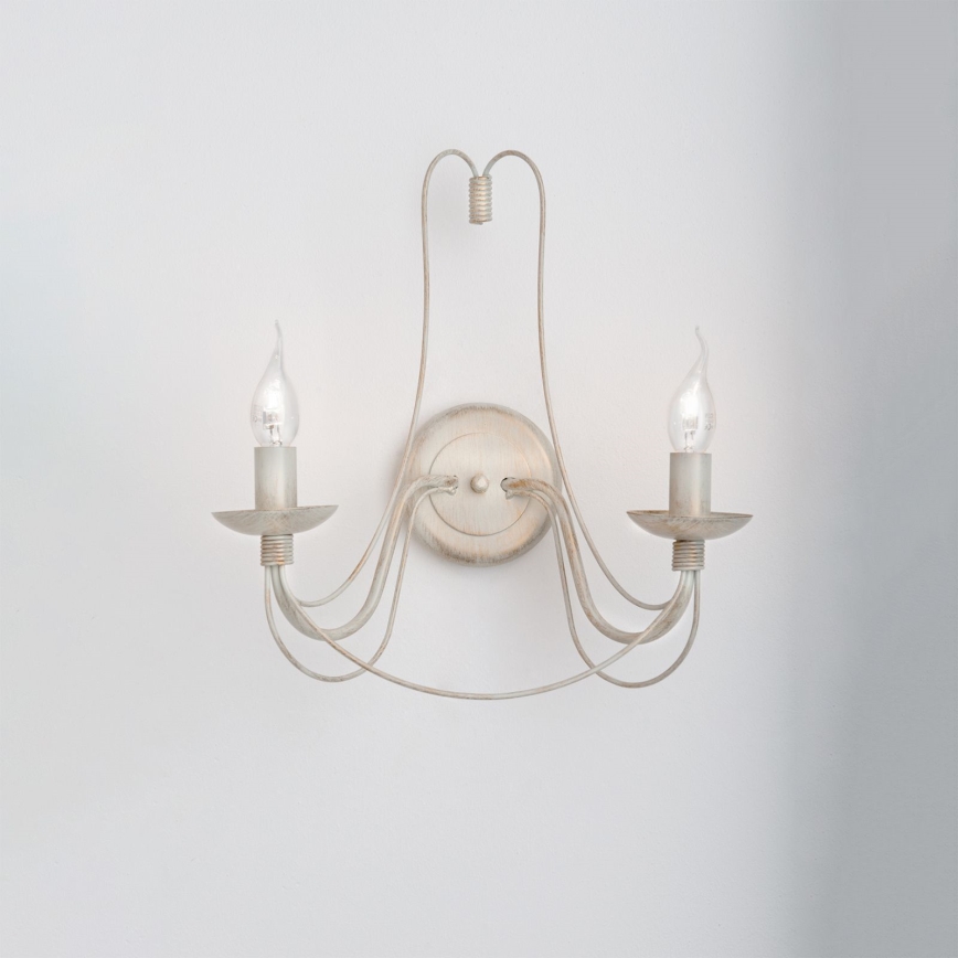 Applique VELA 2xE14/40W/230V bianco/oro/patina
