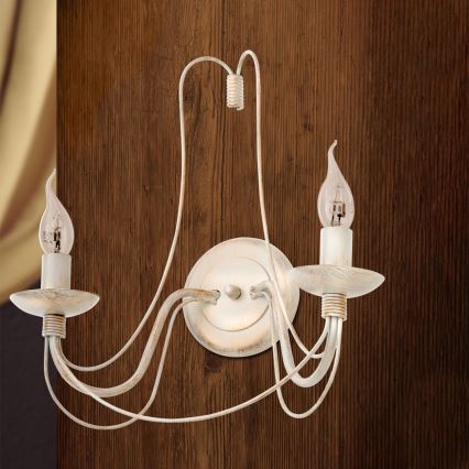 Applique VELA 2xE14/40W/230V bianco/oro/patina