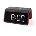 Orologio a sveglia con display LCD e senza fili caricatore 15W/5V 1xCR2032 nero