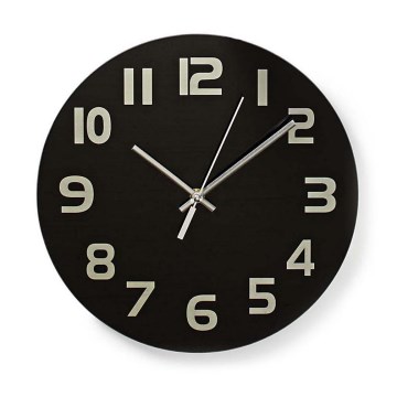 Orologio da parete 1xAA/1,5V vetro 30 cm nero