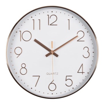 Orologio da parete 1xAA 29 cm bianco/oro rosa