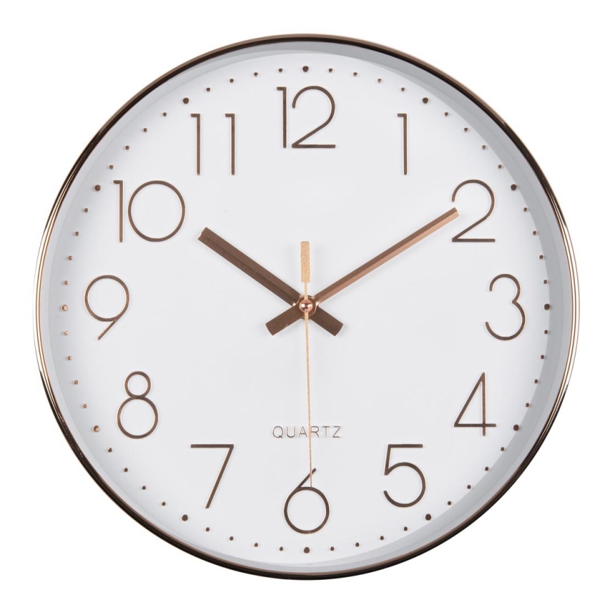 Orologio da parete 1xAA 29 cm bianco/oro rosa