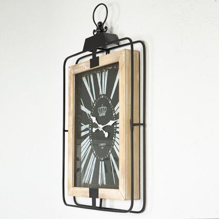 Orologio da parete 1xAA 76x46 beige/nero
