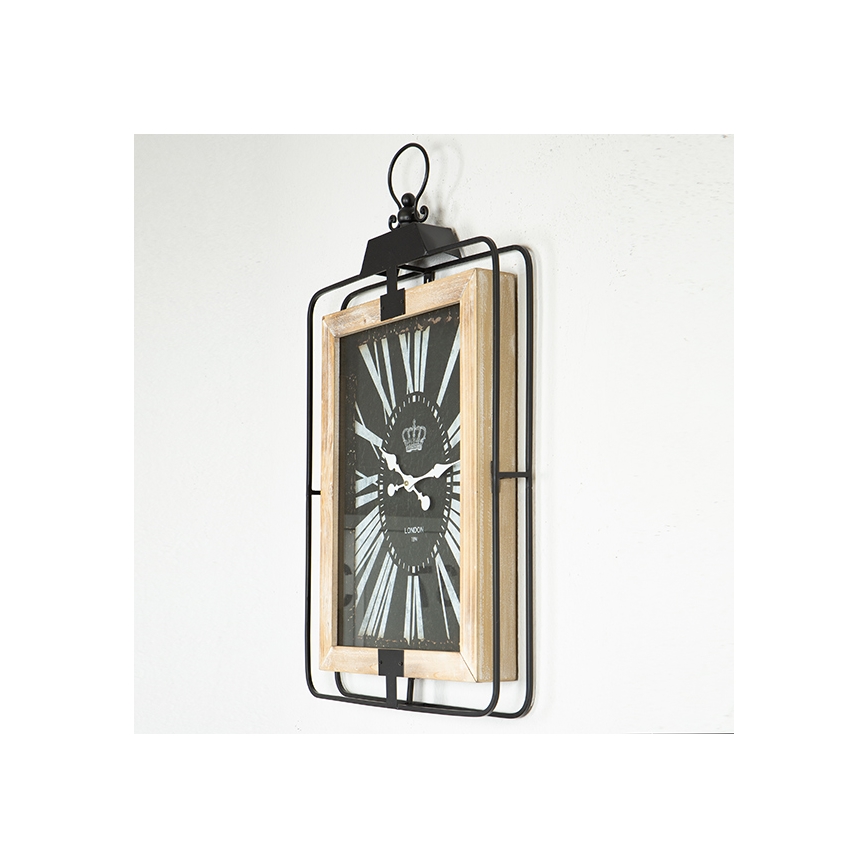 Orologio da parete 1xAA 76x46 beige/nero