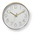 Orologio da parete 1xAA bianco/dorato