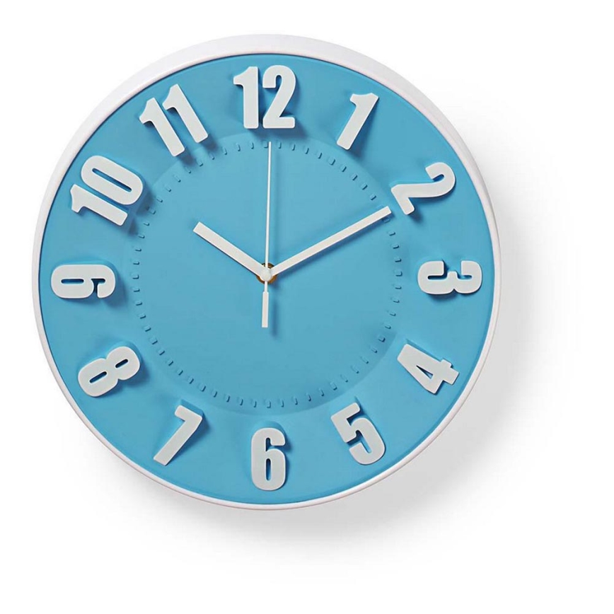 Orologio da parete 1xAA blu/bianco