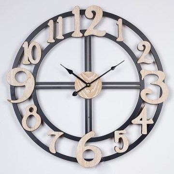 Orologio da parete 1xAA diametro 60 cm nero/beige