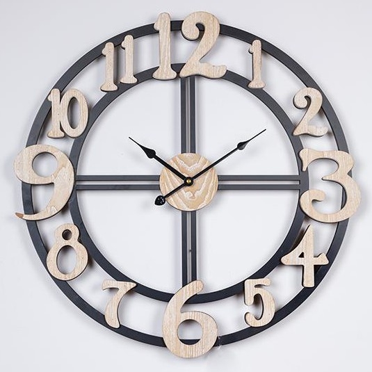 Orologio da parete 1xAA diametro 60 cm nero/beige