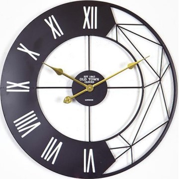 Orologio da parete 1xAA diametro 60 cm nero