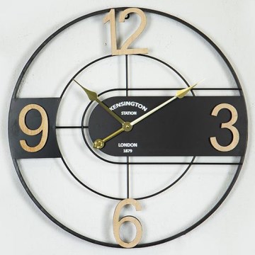 Orologio da parete 1xAA diametro 60 cm nero