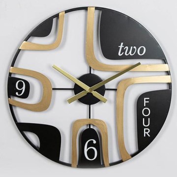 Orologio da parete 1xAA diametro 60 cm nero/oro