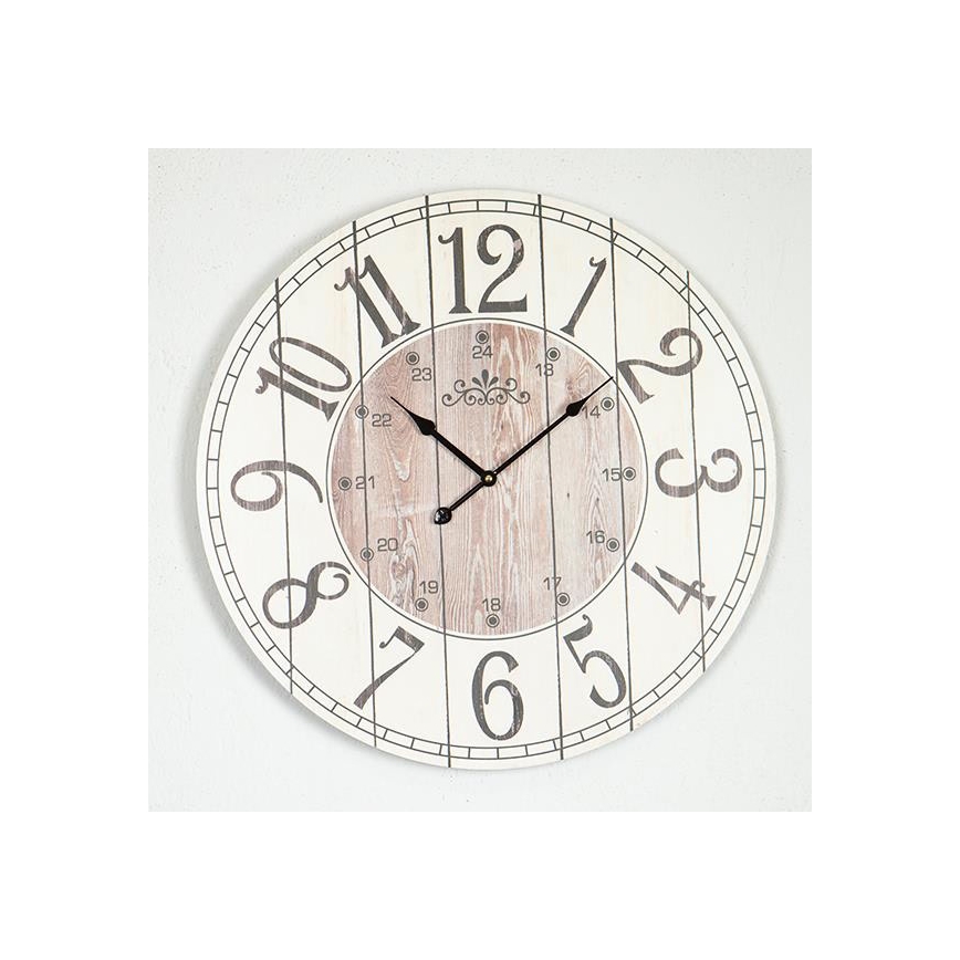 Orologio da parete 1xAA Ø 58,2 cm bianco/beige