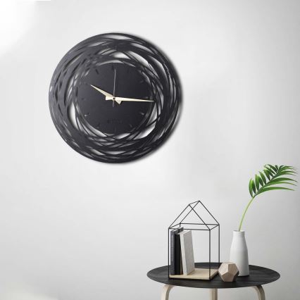 Orologio da parete 50 cm 1xAA nero/oro