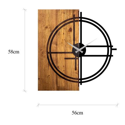 Orologio da parete 58x56 cm 1xAA legno/metallo