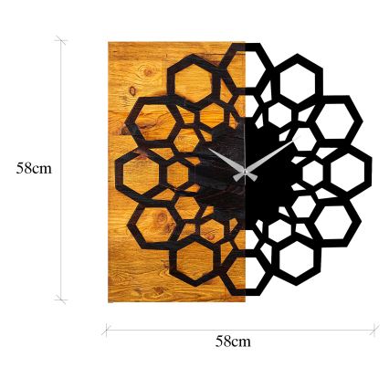 Orologio da parete 58x58 cm 1xAA legno/metallo