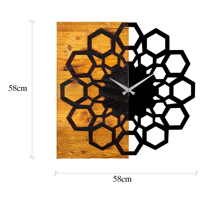 Orologio da parete 58x58 cm 1xAA legno/metallo