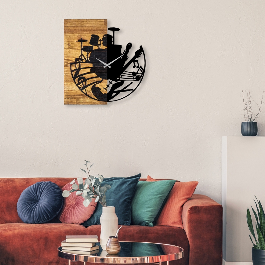Orologio da parete 60x58 cm 1xAA legno/metallo