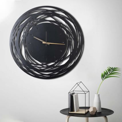 Orologio da parete 70 cm 1xAA nero/oro