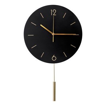 Orologio da parete a pendolo diametro 30 cm 1xAA nero/oro