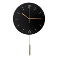 Orologio da parete con pendolo, diametro 30 cm, 1xAA, nero/oro
