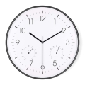 Orologio da parete con termometro e igrometro, Ø 30,5 cm, 1x AA, nero
