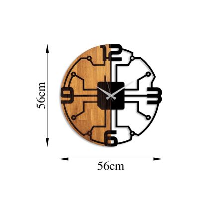 Orologio da parete diametro 56 cm 1xAA legno/metallo