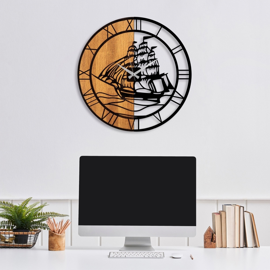 Orologio da parete diametro 56 cm 1xAA legno/metallo