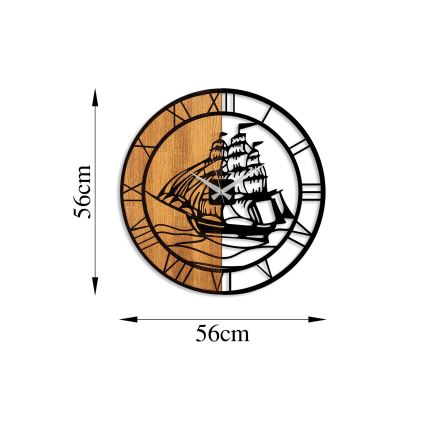 Orologio da parete diametro 56 cm 1xAA legno/metallo