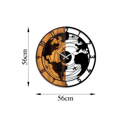 Orologio da parete diametro 56 cm 1xAA legno/metallo
