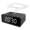 Orologio digitale con caricatore wireless Qi 230V/CR2032 nero