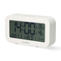 Orologio digitale con sveglia, termometro e igrometro, 2×AA, bianco