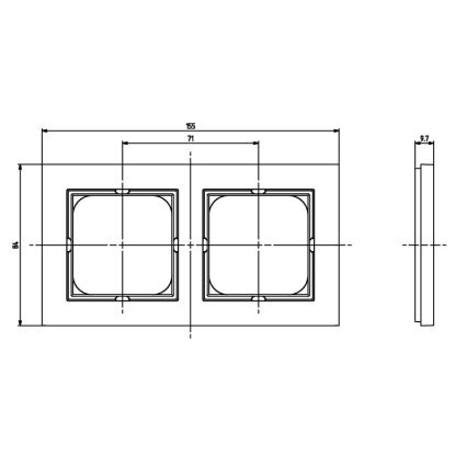Ospel - Cornice doppia SONATA nero lucido