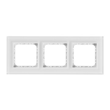 Ospel - Cornice tripla in vetro SONATA, bianco opaco
