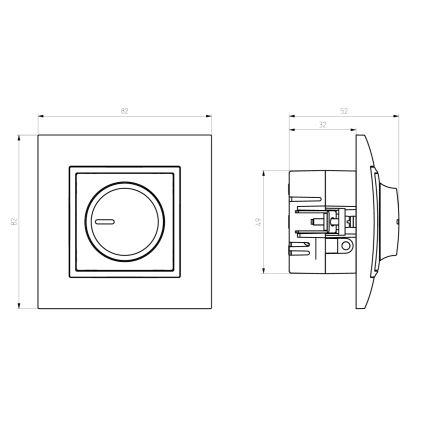 Ospel - Dimmer rotativo senza cornice ARIA bianco