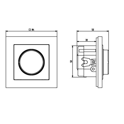 Ospel - Dimmer rotativo senza cornice SONATA nero
