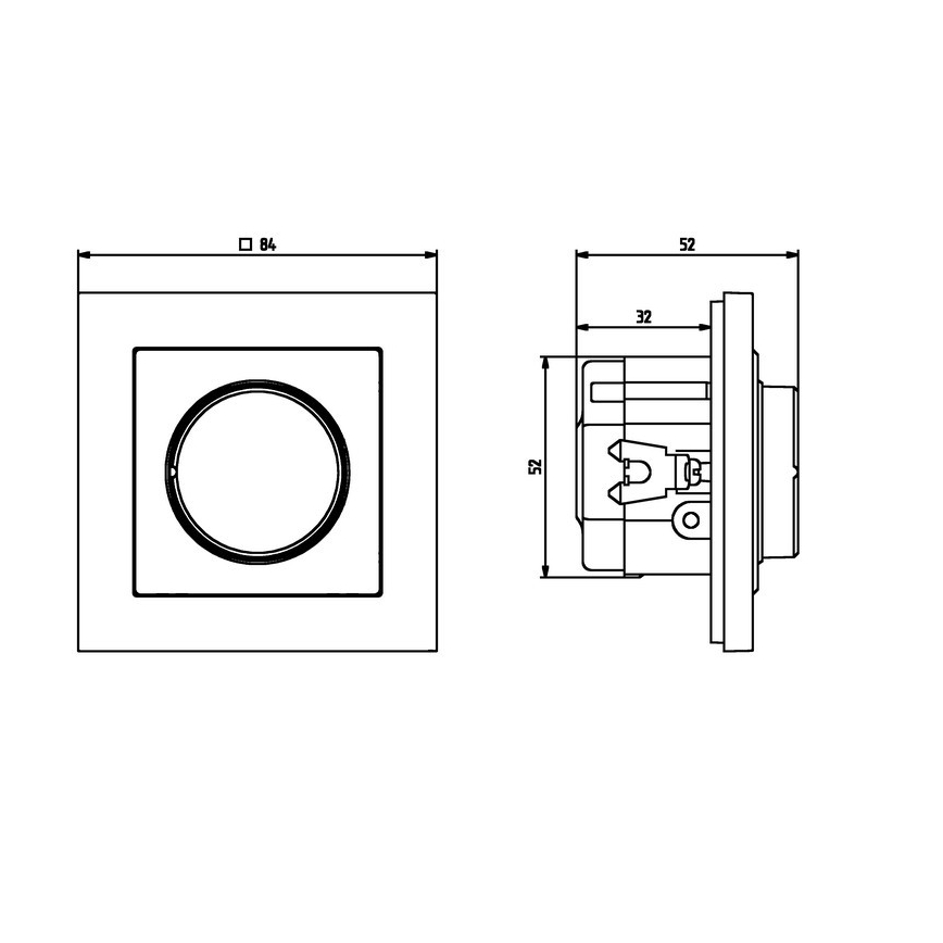 Ospel - Dimmer rotativo senza cornice SONATA nero