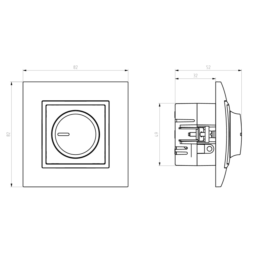 Ospel - Dimmer rotativo senza placca ARIA nero