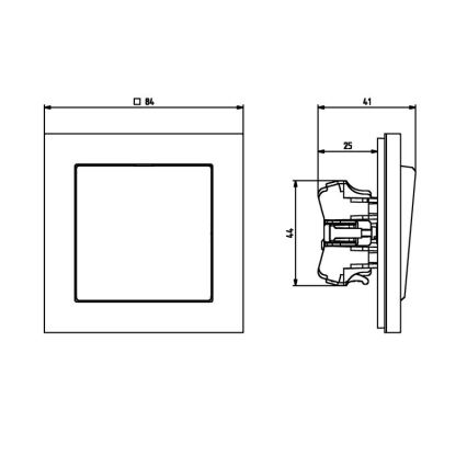 Ospel - Interruttore per scale senza cornice n. 6 SONATA nero