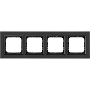 Ospel - Placca 4 posti SONATA nero opaco